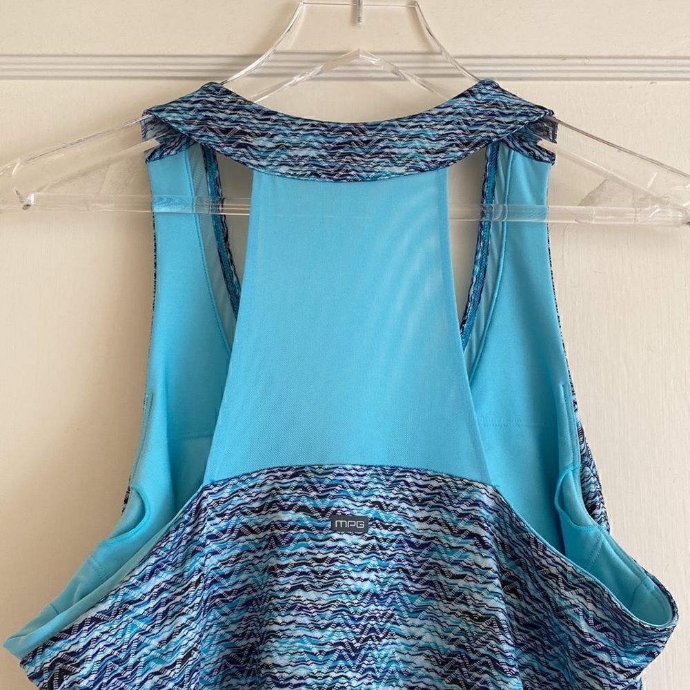 MPG Racerback Slip On Active Sports Dress Marbled Blue Size Large - Picture 7 of 13
